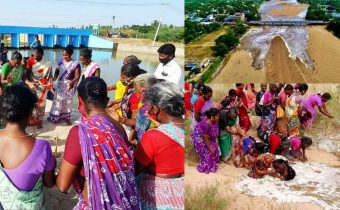 Farmers worshiping river Kaveri in Tamil Nadu