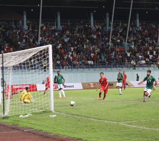 अन्जनको ह्याट्रिकमा नेपालद्वारा बङ्गलादेश ३–१ गोलअन्तरले पराजित