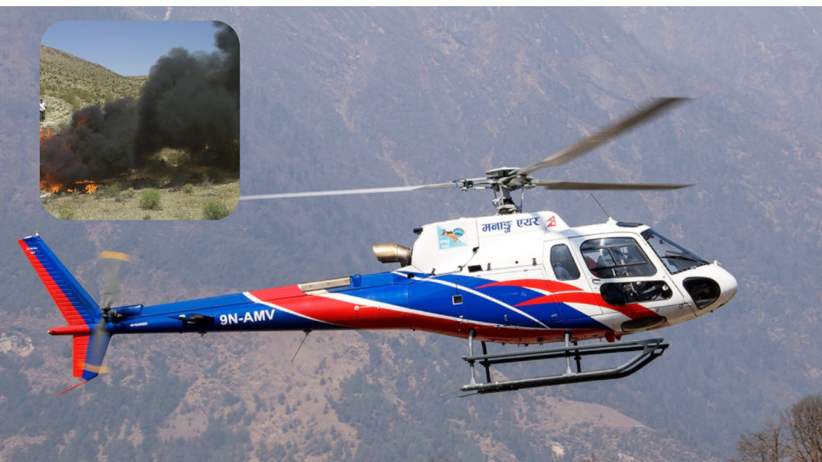 Manang Air helicopter crash at Lamjuradanda