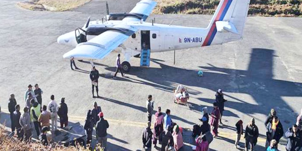 Nepal Airlines plane plane grounded in Simkot