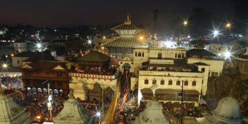 What was seen in the morning in temples across the country including Pashupatinath