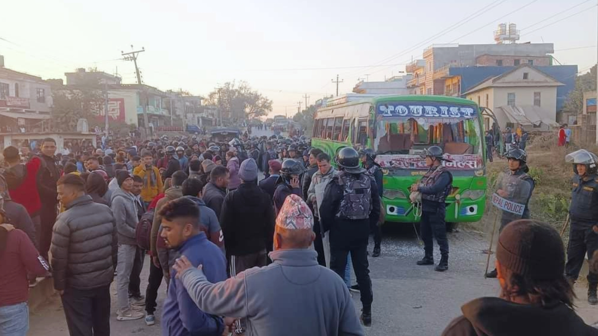 A child who was returning from school was hit by a passenger bus and died