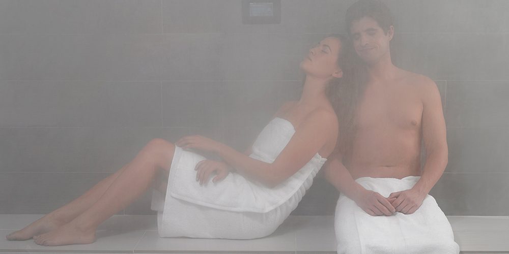 Couple taking Steam Bath