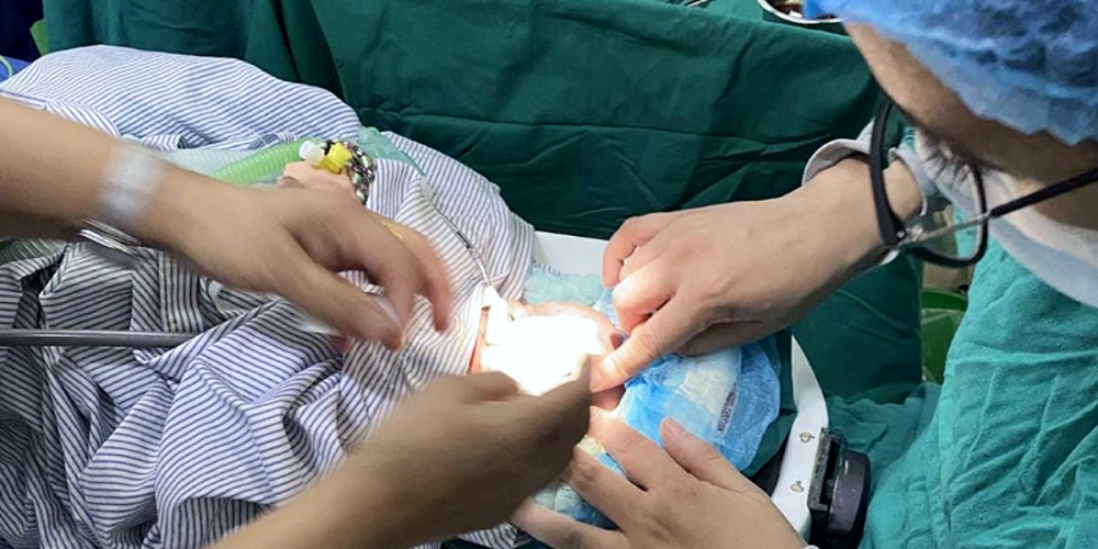 In Tripureshwar a child's eye surgery which was impossible until now in Nepal was successful