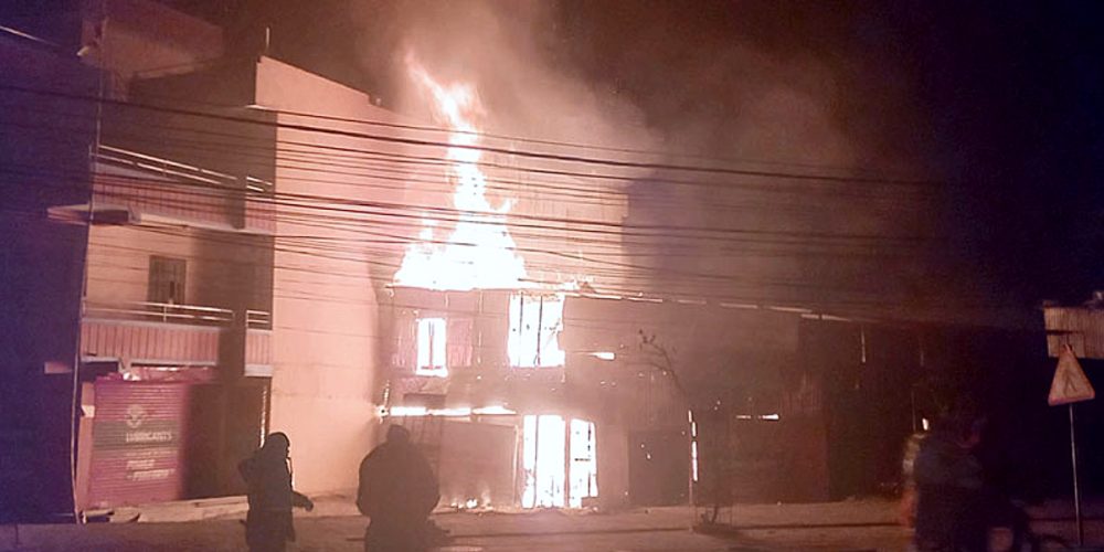 A massive fire broke out in Kathmandu at midnight