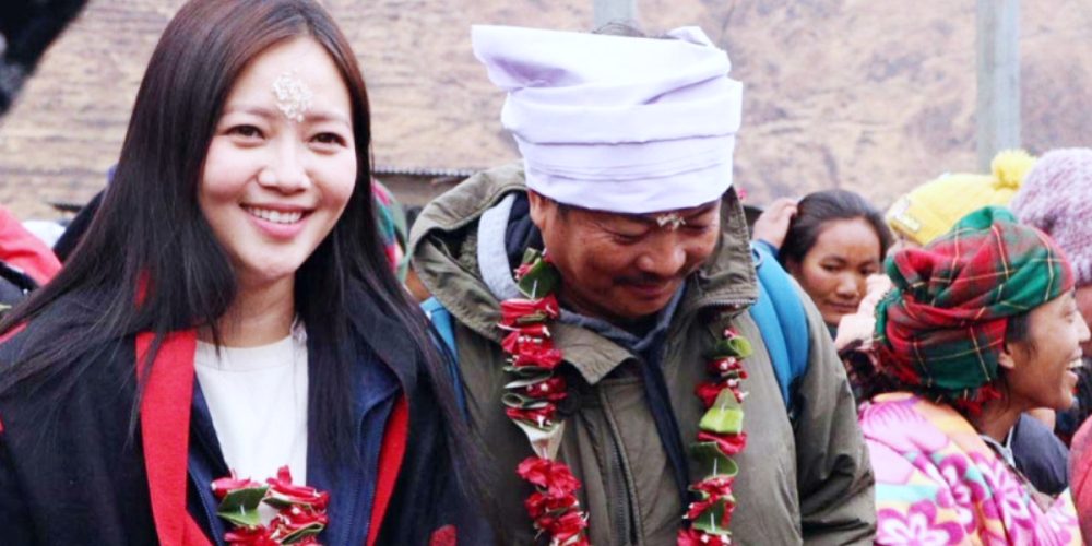 Dayahang and Miruna Taksera for the shooting of 'Gharjwain'
