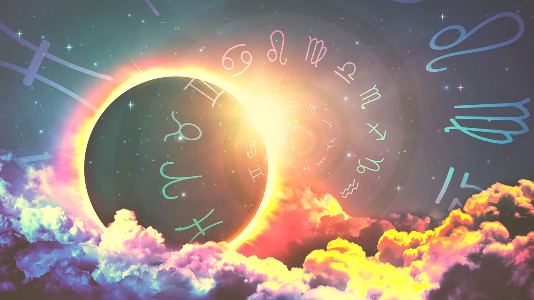Solar eclipse zodiac